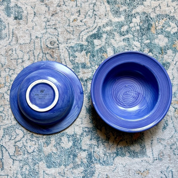 PFALTZGRAFF Stonewash Stoneware Bowls Set of 2 Blue Cereal Bowls Soup Mexico - Picture 5 of 5